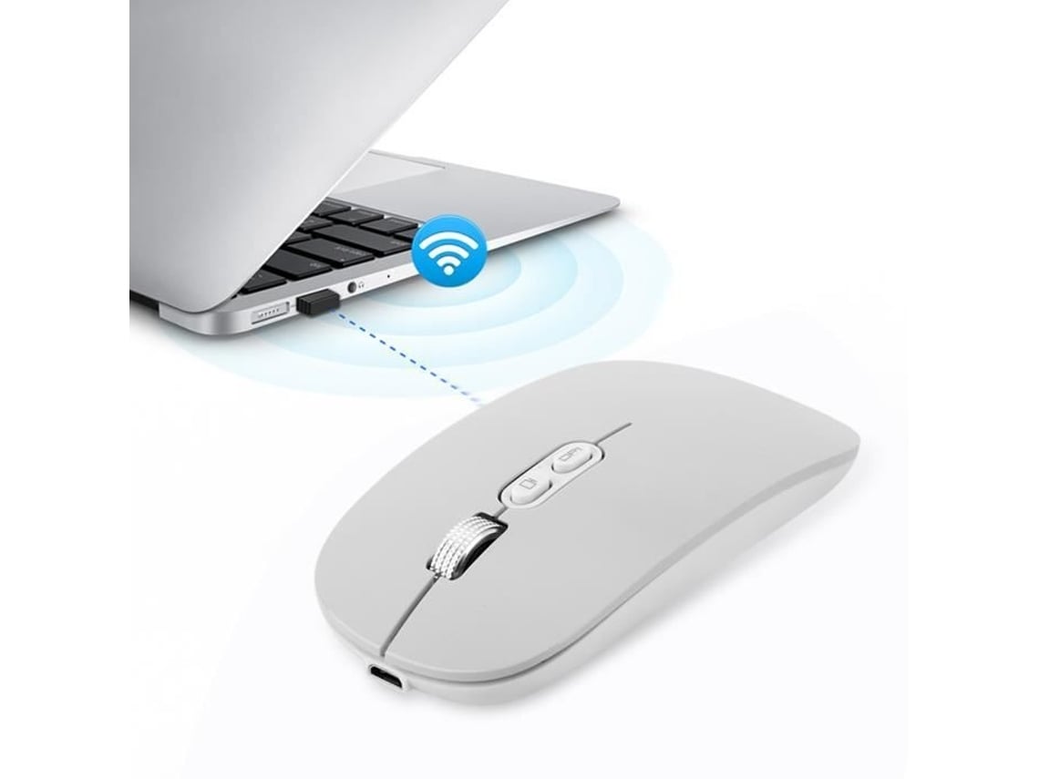Ratón óptico ergonómico con cable para ordenador, silencioso, recargable, color plata*