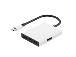 Estación de acoplamiento Yizhood 4 en 1 4k30hz USB C USB3.0 HDTV PD 100w para computadora portátil, conmutador, teléfono celular blanco