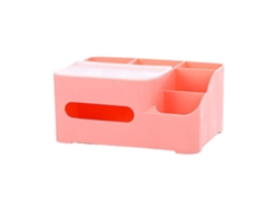 Caja Para Toallas Rectangular Multifuncional Con Control Remoto Para Sala De Estar, Color Rosa.