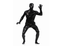 Disfraz De Spandex Metálico Negro Para Hombre, Traje De Escena De Carnaval De Halloween, Unisex, Alta Calidad.