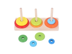 Dan26-juguete Educativo De Anillos Apilables De Madera Multicolor Para Bebés Y Niños Pequeños: Clasificación De Formas Y Apilamiento