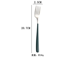 2026-41705-tenedores De Acero Inoxidable 6 Piezas Largos Para Ensalada Carne Fruta Vajilla Occidental Creativa Plateada Verde