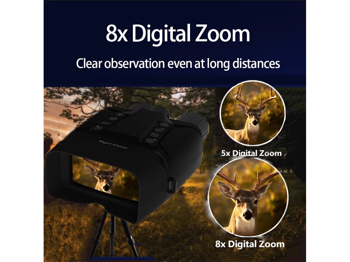 Blackcz080 Telescopio Binocular Táctico Ir 4k Uhd 40mp 600m Visión Nocturna 5000mah 32gb Caza Zoom Digital 8x