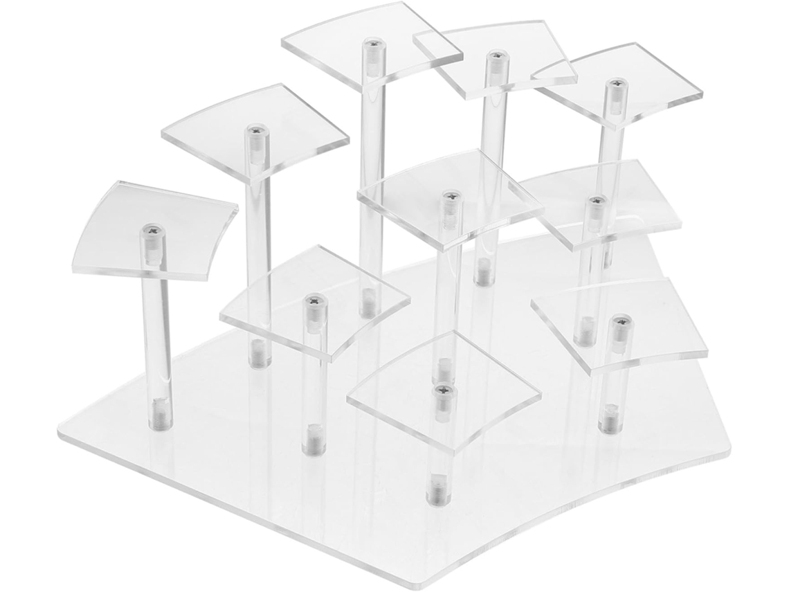 Soporte De Exhibición De Acrílico Transparente Con Niveles Para Figuras Y Estantes Estables Y Robustos.