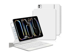 Teclado compatible con iPad Pro 11 (2024) con conexión directa mediante pines inteligentes (distribución rusa) + Funda de piel para tableta