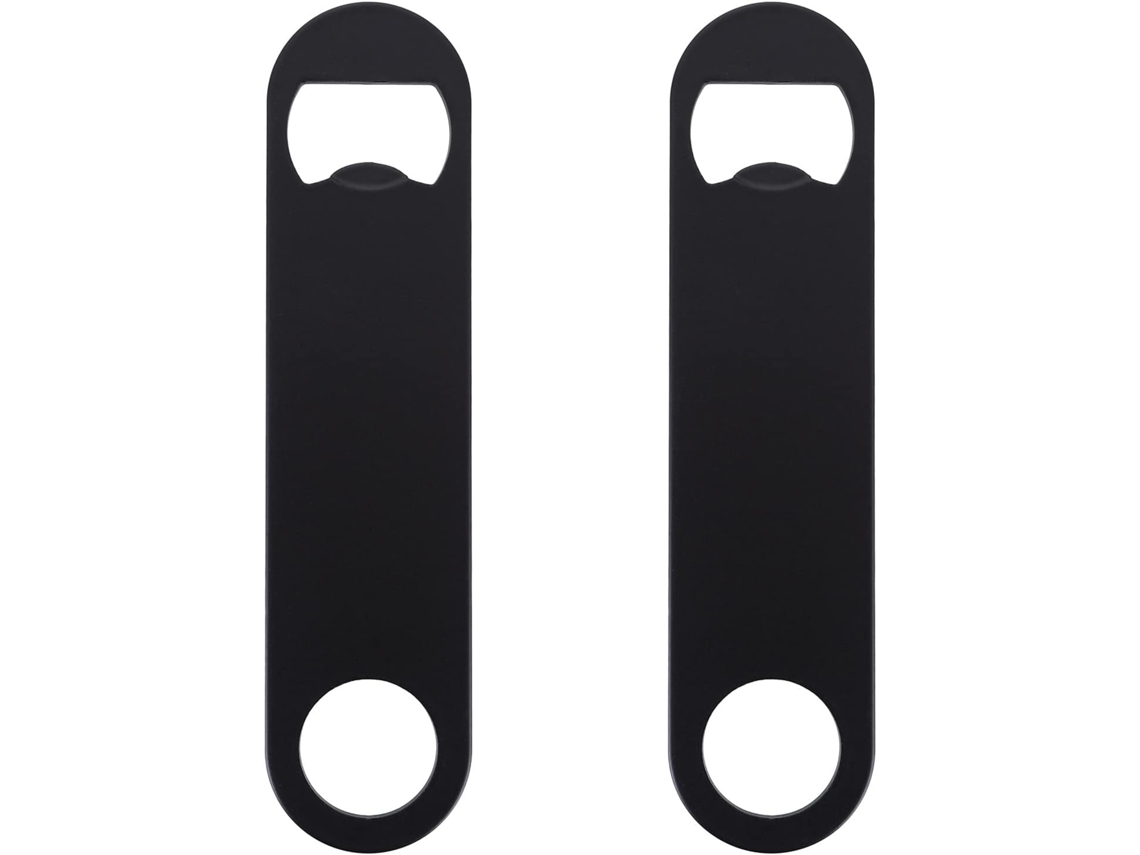 2 abridores de botellas de cerveza planos de acero inoxidable para usar en cocinas, bares y restaurantes. ZYBLSSBB