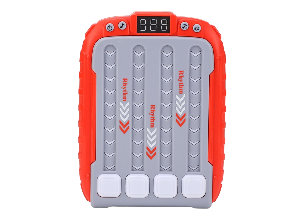 Rebe - Máquina de Jogo Rítmico Infantil com Luz, Música e Quebra-Cabeça Portátil Pop It Vermelho para Meninos e Meninas