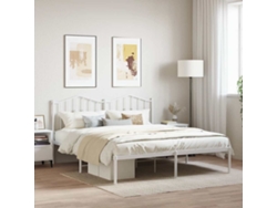 Estructura Cama Sin Colchón Con Cabecero Metal Blanco 180x200cm
