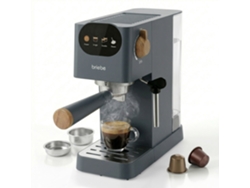 Nordic Cafetera Espresso 20 Bares Compatible Cápsulas Nespresso Y Café Molido Espumador Leche Briebe Ec1180gry Gris