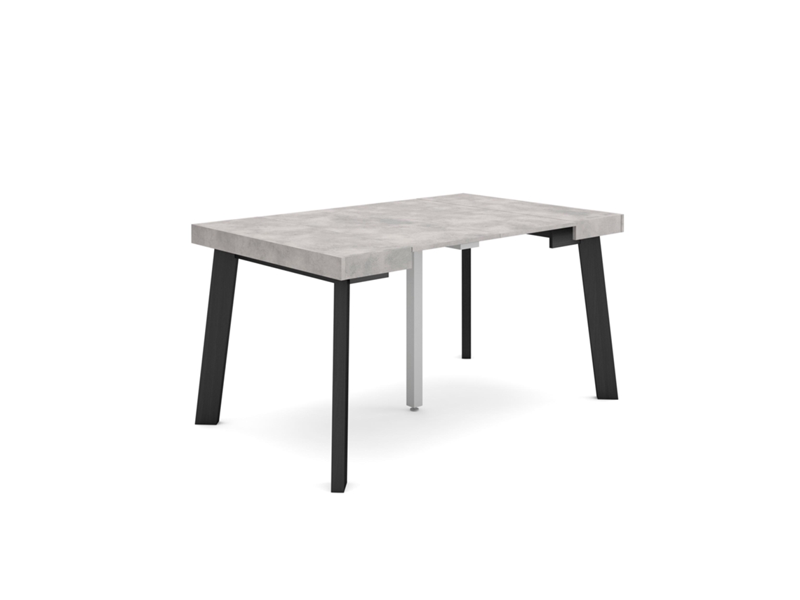 Mesa Consola extensible 140 Para 6 comensales Patas de madera Cemento
