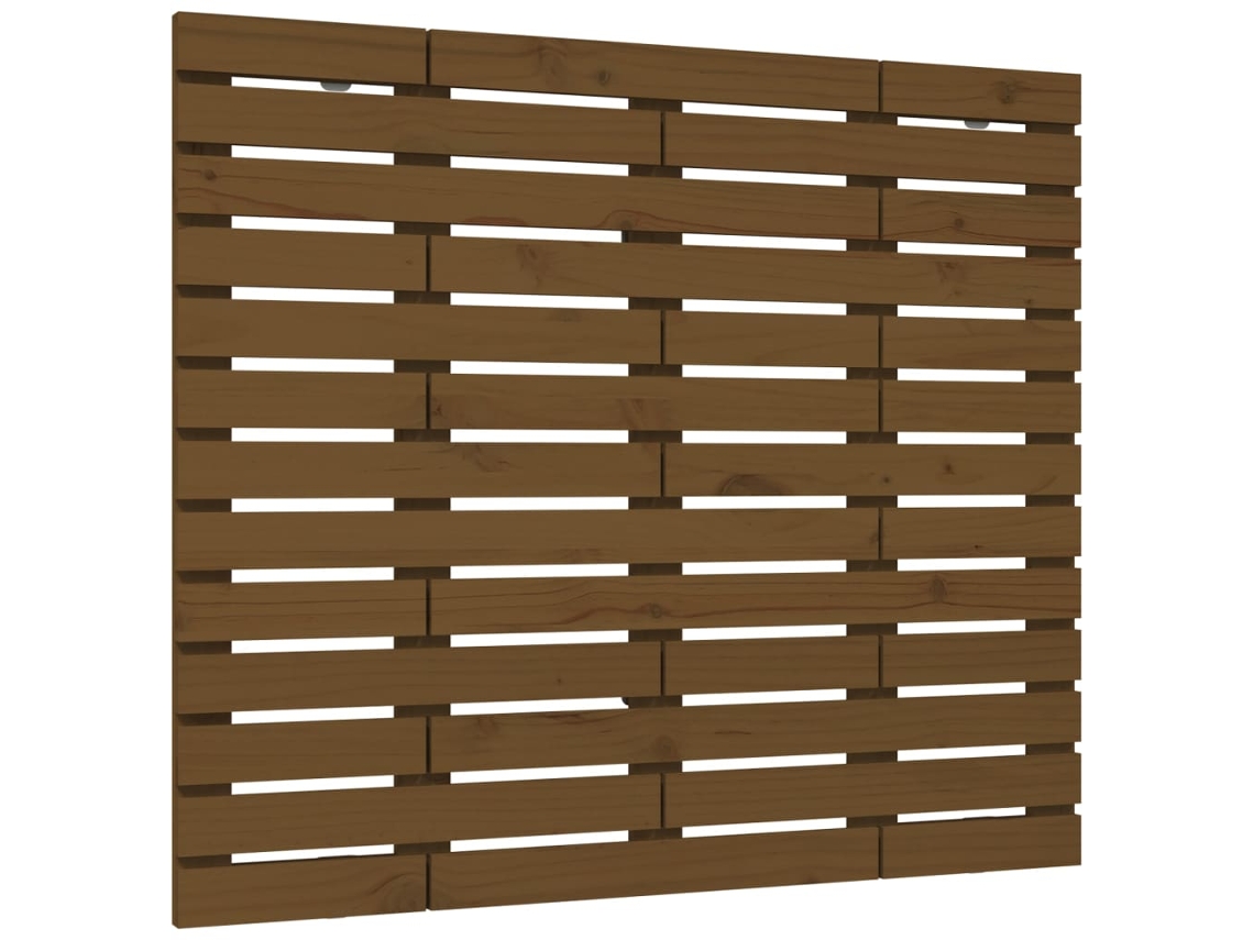 Maison Exclusive - Cabecero Cama Pared Madera Maciza Pino Marrón Miel 146x3x91,5cm