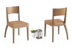 Pack de 2 Fundas Elásticas para Silla Olivia MILICA (45 x 45 cm - 60% Poliéster y 35% Algodón - Beige)