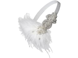 Tiara Decorativa De Penas Brancas Para Mulheres