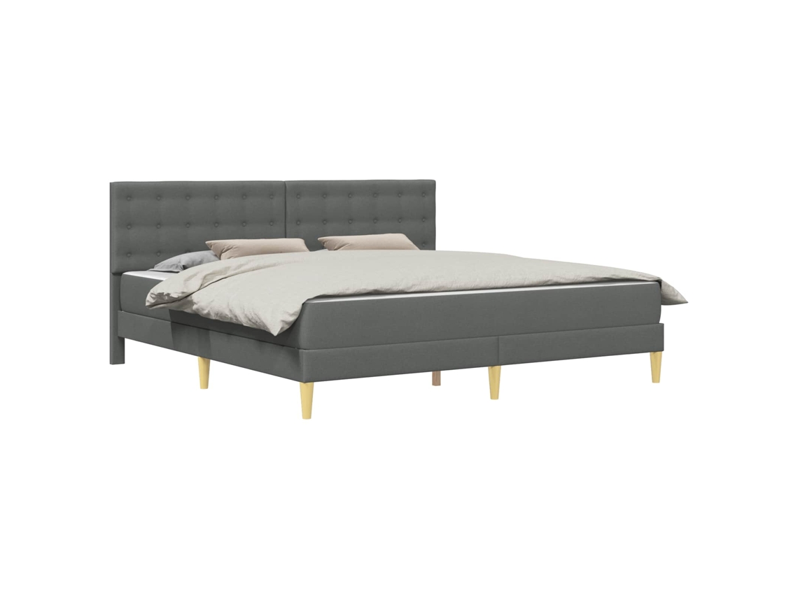 Maison Exclusive - Estructura De Cama Con Colchón Gris Oscuro 180 X 200 Cm Tela