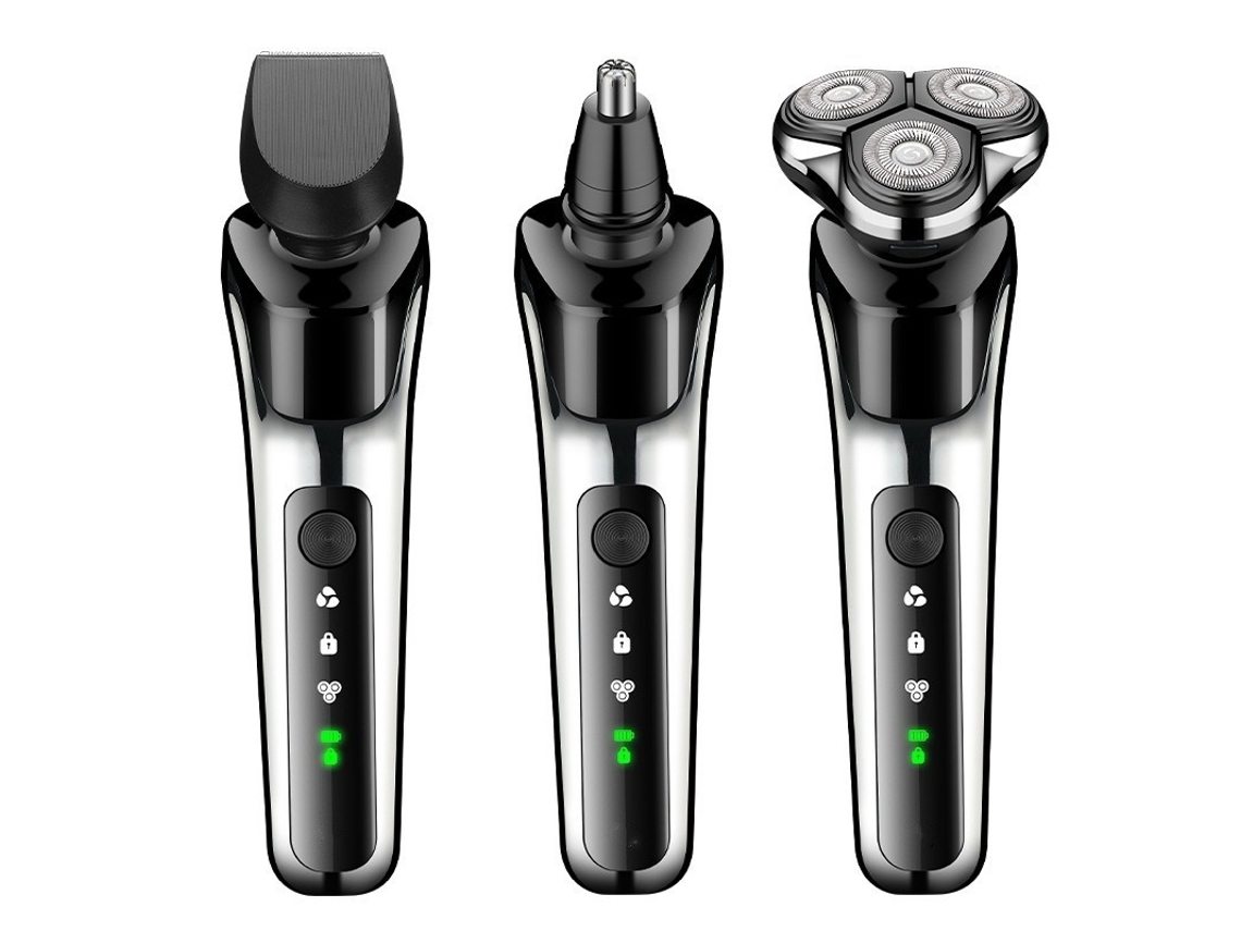 Cortacésped Eléctrico Usb Y Enchufe, Afeitadora Recargable Inercial 3 En 1 Para Hombre, De Acero Inoxidable