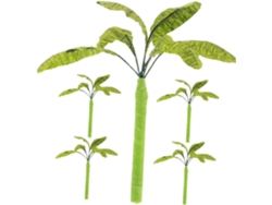 5 Piezas De Árboles De Plátano Verdes En Miniatura Para Decoración De Micropaisajes, Hechos