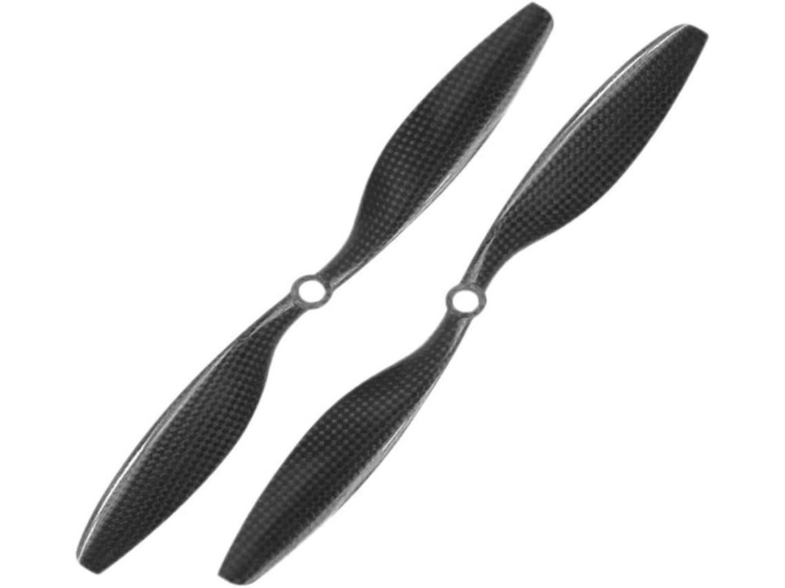 Hélice Espiral De Fibra Negra 1045, 25,4 X 11,4 Cm, Dos Palas Para Multicóptero.