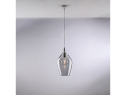 Ares - Suspensión De Hierro Con Cristal Pyrex Gris 1 Luz 142 - Ø20 - Bl273-s1-gr