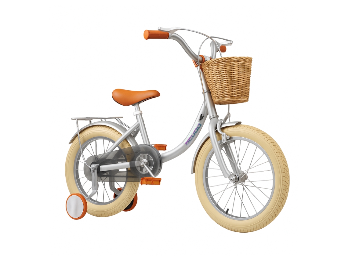 Bicicleta para Niños BEUNIK Vintage (Edad Recomendada: 5 a 7 Años - Ruedas de 16" - Gris)