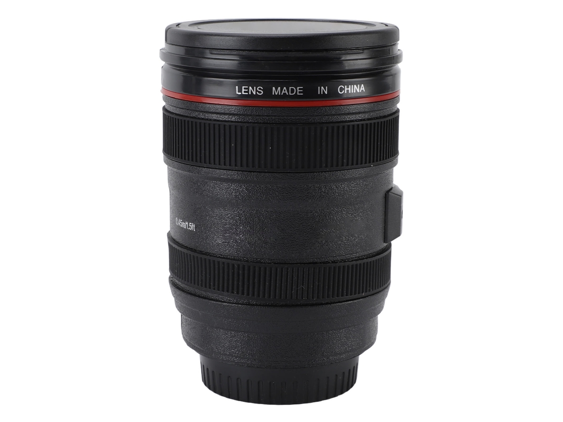 Taza con forma de lente de cámara de 420 ml, a prueba de fugas, ideal para fotógrafos viajeros.