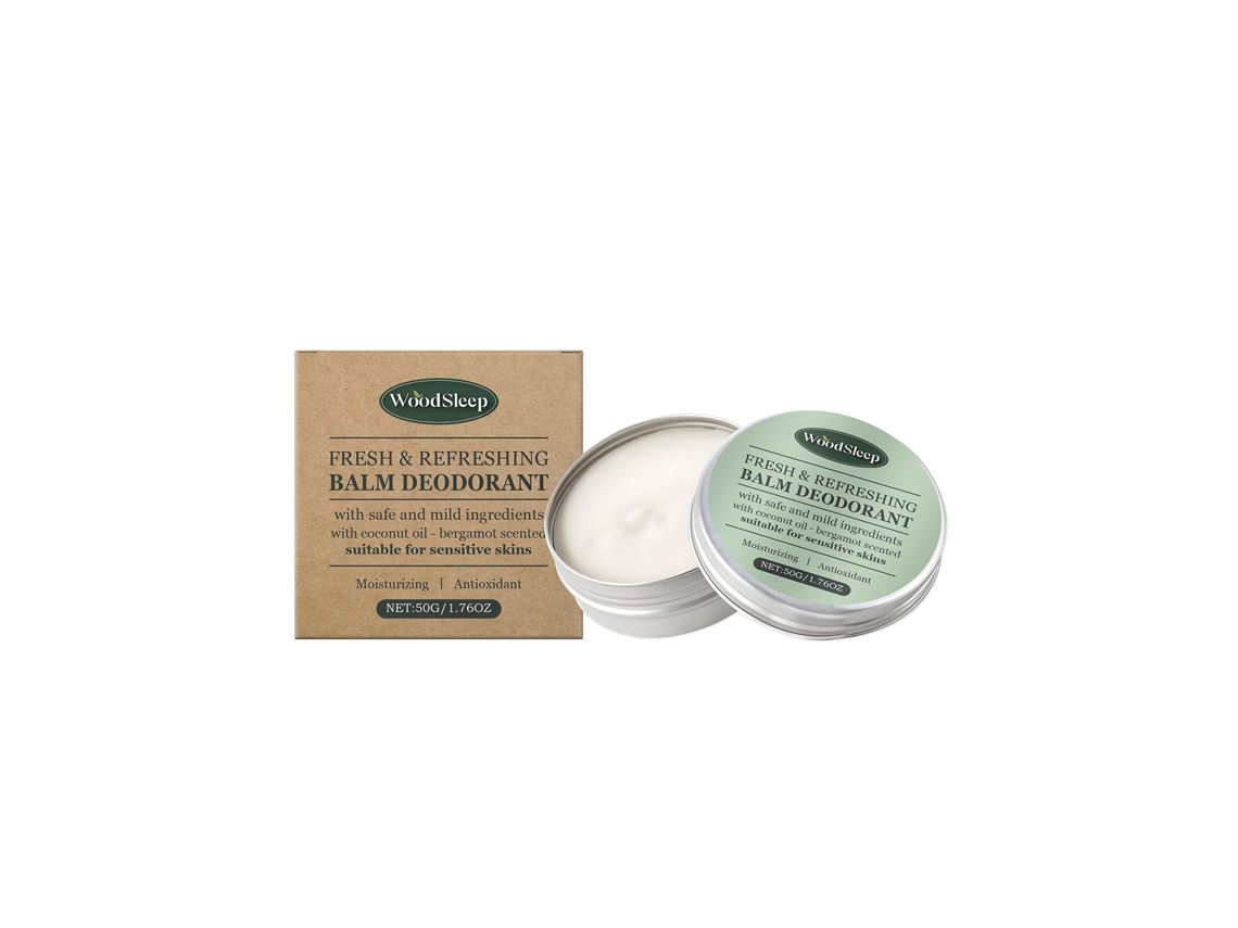 Crema desodorante refrescante Woodsleep para axilas, no pegajosa, portátil.
