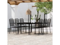 Juego de comedor de jardín de 7 piezas DKD Home Decor en negro
