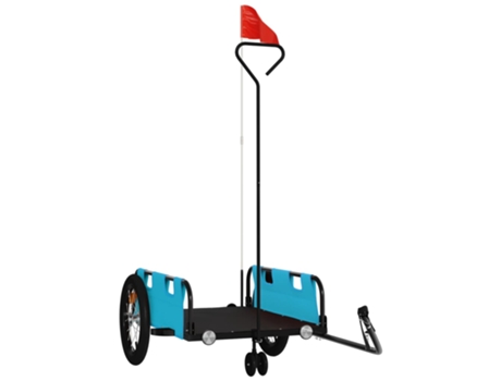 Remolque para bicicletas hierro y tela Oxford VIDAXL azul