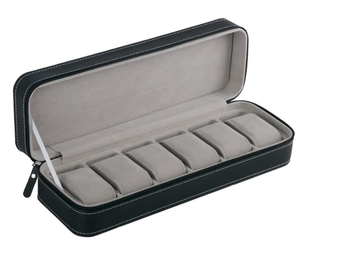 Caja de reloj con cremallera, colección de joyería de lujo, soporte de regalo de cuero Pu, organizador de almacenamiento, escaparate de reloj CUICH