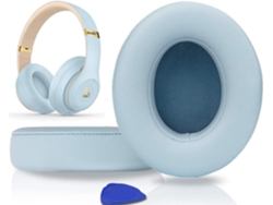 Almohadillas de cuero proteico para Beats Studio 3.0/Studio 2.0, 1 par, color azul claro, Gertiz