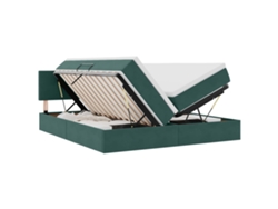 Maison Exclusive - Cama De Almacenamiento Led Con Colchón Verde Oscuro