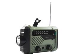 Radio portátil de emergencia - FM/AM - Recargable con energía solar, linterna LED - 2000 mAh