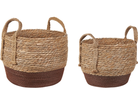 Conjunto de 2 macetas de algas marinas natural/marrón BELIANI Paladju