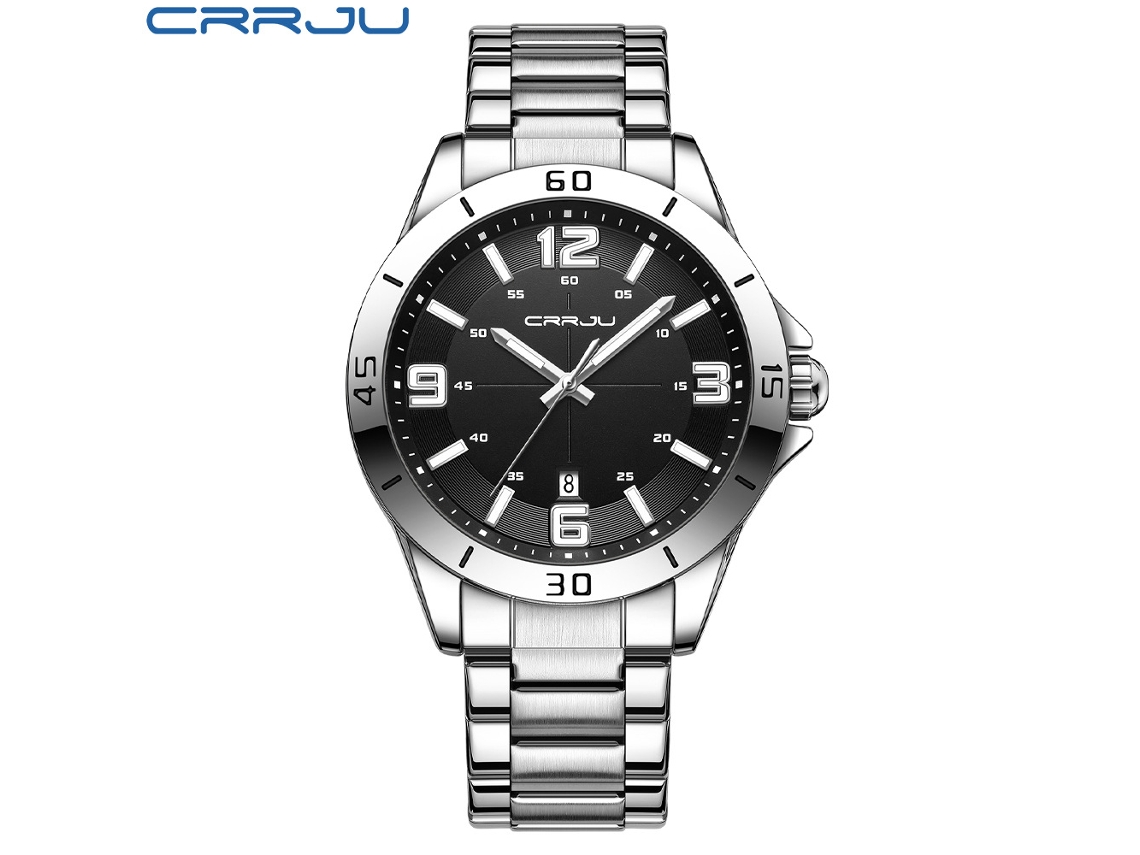 Reloj de pareja redondo sencillo (blanco y negro), reloj digital de cuarzo resistente al agua con brazalete de acero.