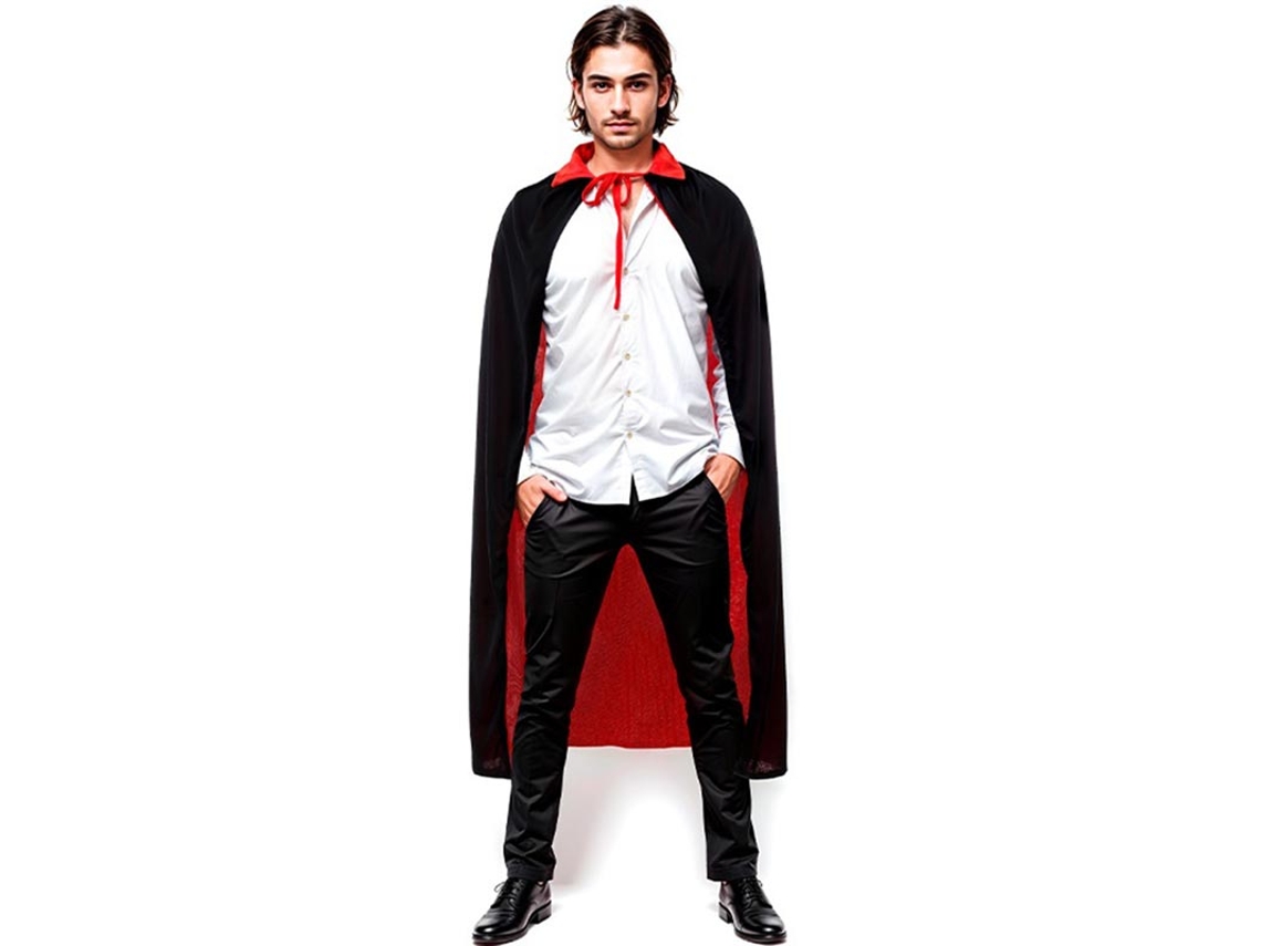 Capa con Cuello negro y rojo adulto de 130 cm