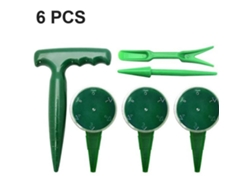 1set/6 Herramientas De Jardinería, Plantador De Semillas, Perforador De Huecos, Transplante Ajustable Para Plantas Interiores Y Exteriores