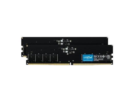 MICRON Technology Kit Memoria Crucial Ddr5 32 Gb Kit: 2 X 16 Gb Dimm 288 Pin 5600 Mhz / Memoria Pc5-44800 Sin