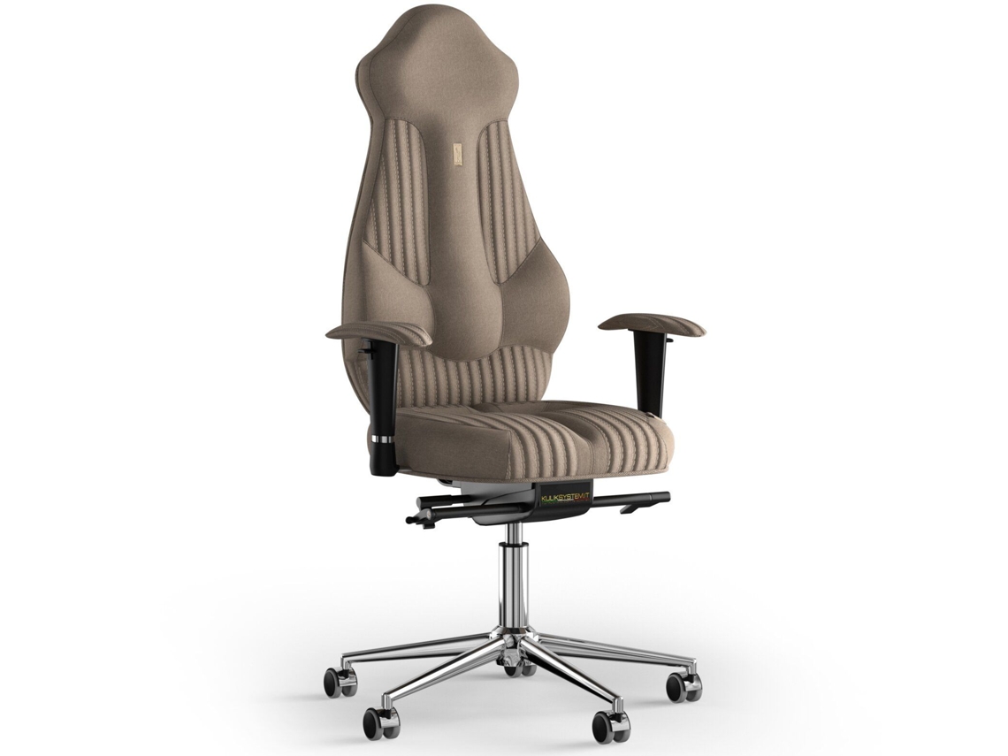 Silla de Escritorio Ergonomica KULIK Tejido de Costura Imperial (Azur - Caramel -130x50x50cm)