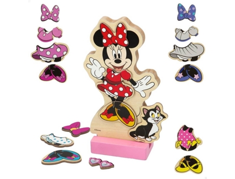 Juego de Madera WOOMAX Puzzle magnético Minnie Disney (3 años - No se aplica)