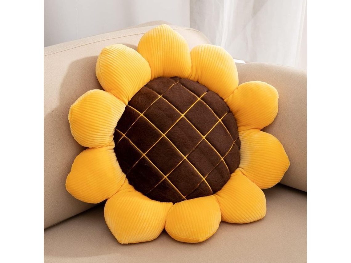 Rebe-almohada De Suelo En Forma De Girasol Suave Con Relleno De Algodón Pp Decoración Hogar 49cm