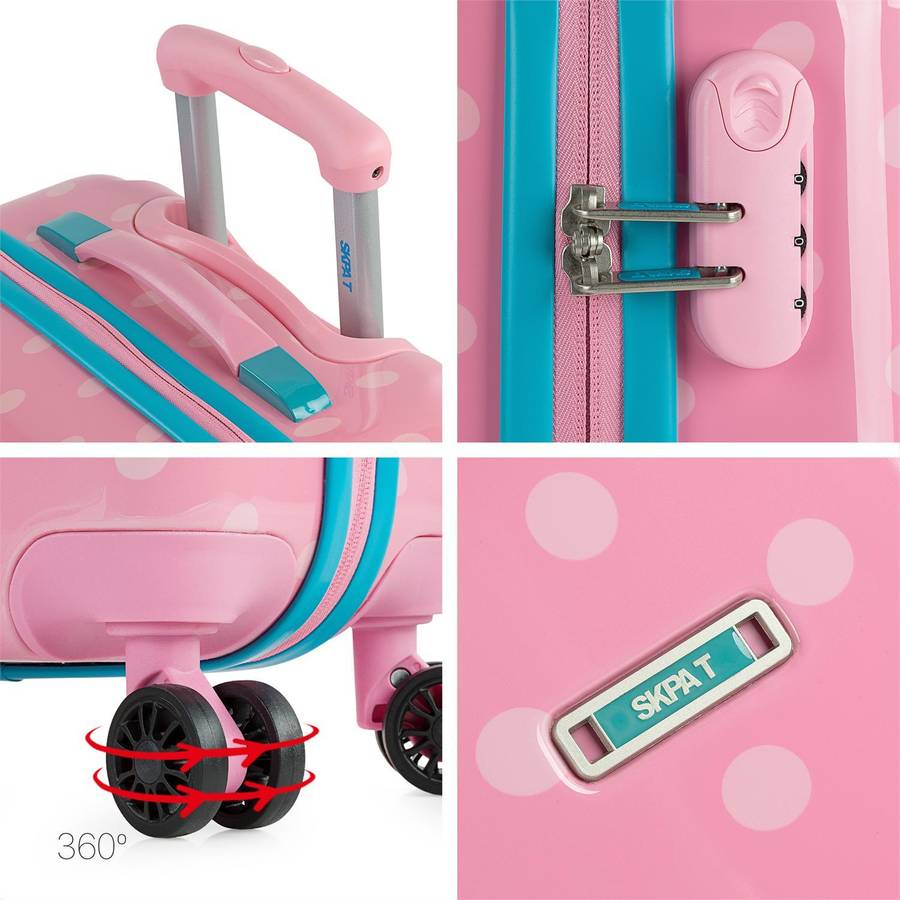 Conjunto De Maletas skpat 66400 infantil policarbonato estampado 70 l rosa set 2