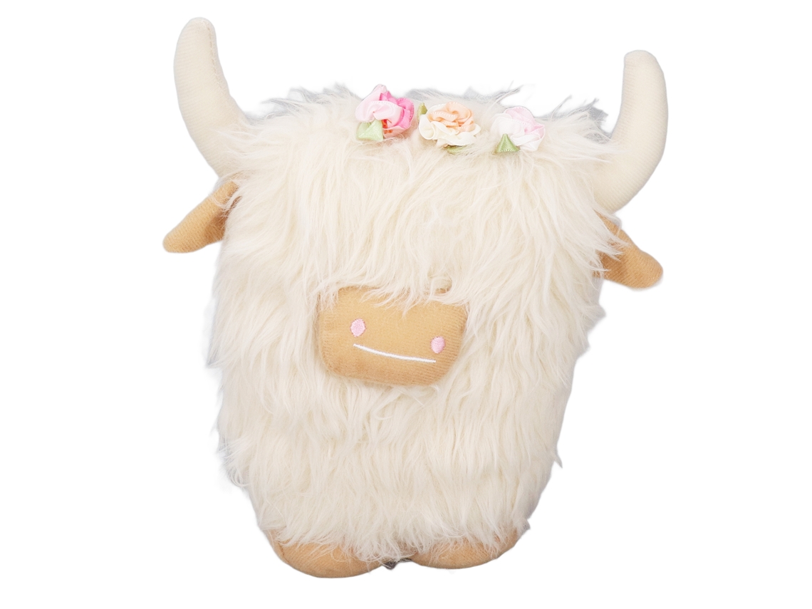 Peluche De Vaca De Las Tierras Altas, Suave Y Simulado, Sin Rostro, Blanco, Para Decoración Del Hogar.