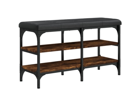 Banco zapatero VIDAXL madera de ingeniería roble ahumado (82x32x47 cm)