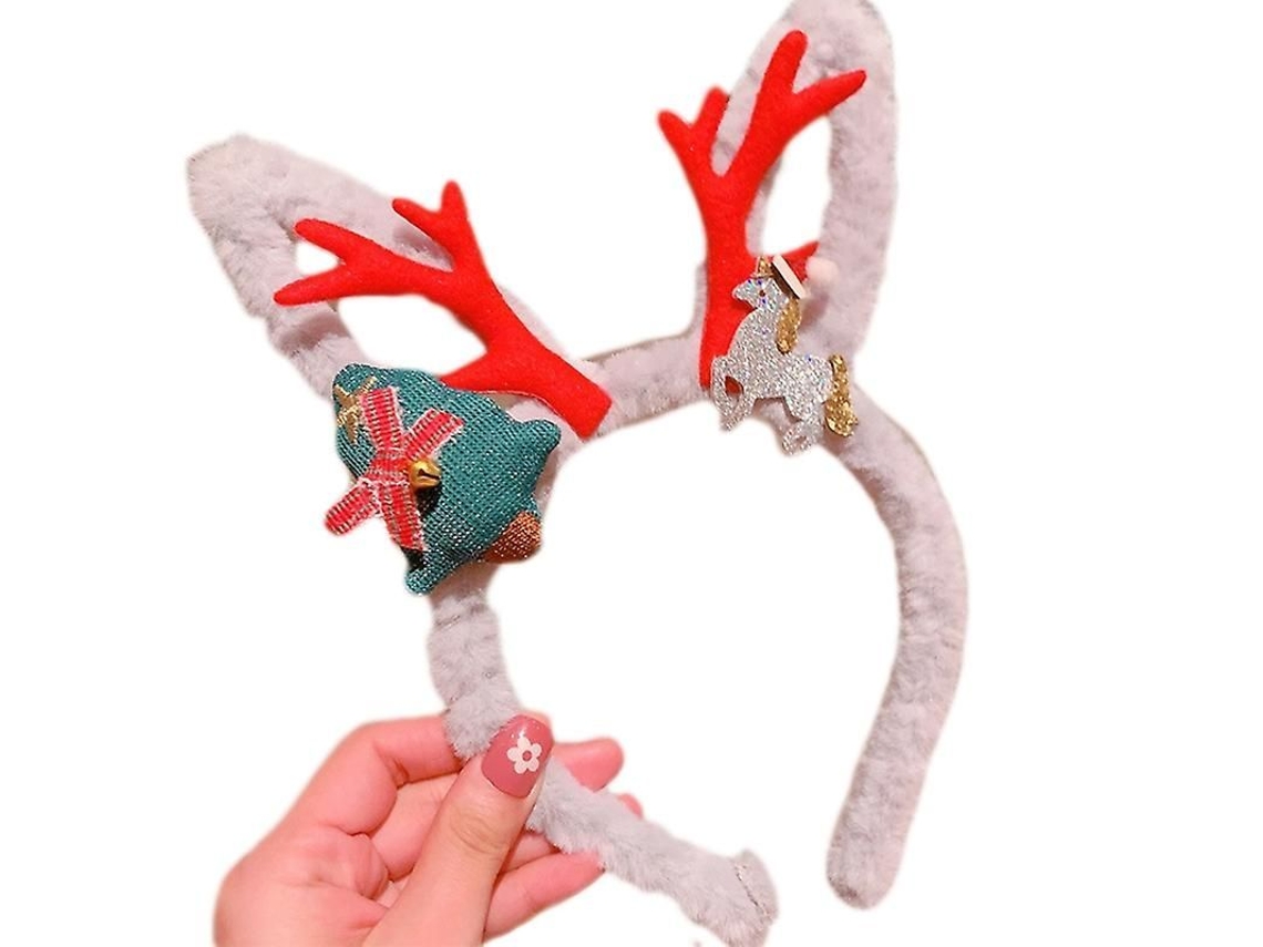 2026-diadema De Cuernos De Ciervo Navideño Con Peluche Para Fiesta Navideña Y Eventos Temáticos