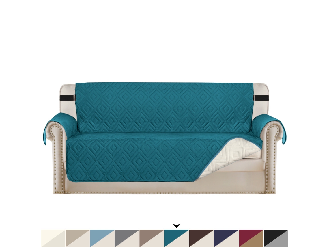 Funda de sofá impermeable para sofá Siurn de tres plazas azul oscuro (167 cm x 56 cm)