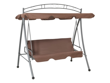 MAISON EXCLUSIVE Banco columpio convertible de exterior con dosel color café