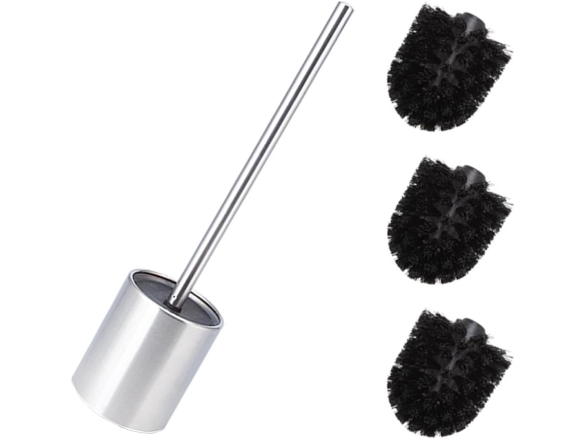 Cepillo Para Inodoro Con Soporte Para La Taza, Cepillo De Limpieza Con Cabezales De Repuesto Incluidos.