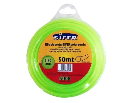 Sifer hilo desbrozadora verde redondo 2.40 mmx 50 mt 48222063