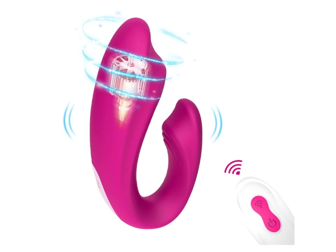 Vibrador femenino, masajeador externo portátil, control remoto inalámbrico, juguete sexual impermeable IP67, rosa