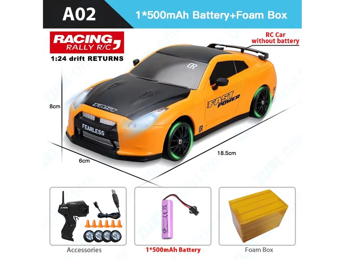 Coche de carreras teledirigido de 2,4 GHz con luz LED, tracción en las cuatro ruedas, modelo GTR profesional AE86 para niños. Aeuzwr