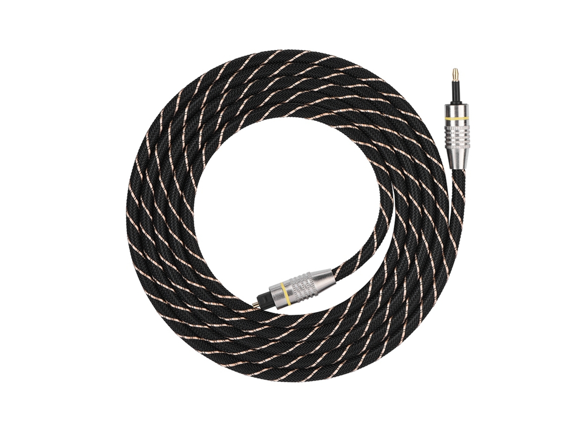 Cable De Audio Óptico Toslink A Conector Mini Jack De 3,5 Mm Spdif Chapado En Oro, 2 M